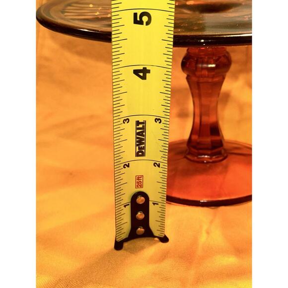 Vintage Indiana Glass Mt. Vernon Pattern Amber Glass Footed Cake/Pie Stand - Picture 3 of 5